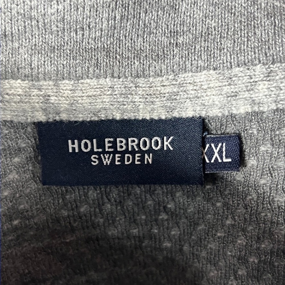 Holebrook Sweden Vest Men's XXL Heather Grey Wool Blend Full Zip Zipped Pockets - Picture 11 of 14